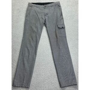 Primo Emporio Pants Mens 46 Black White Polka Dot Casual Skinny Fit‎ Flat Front